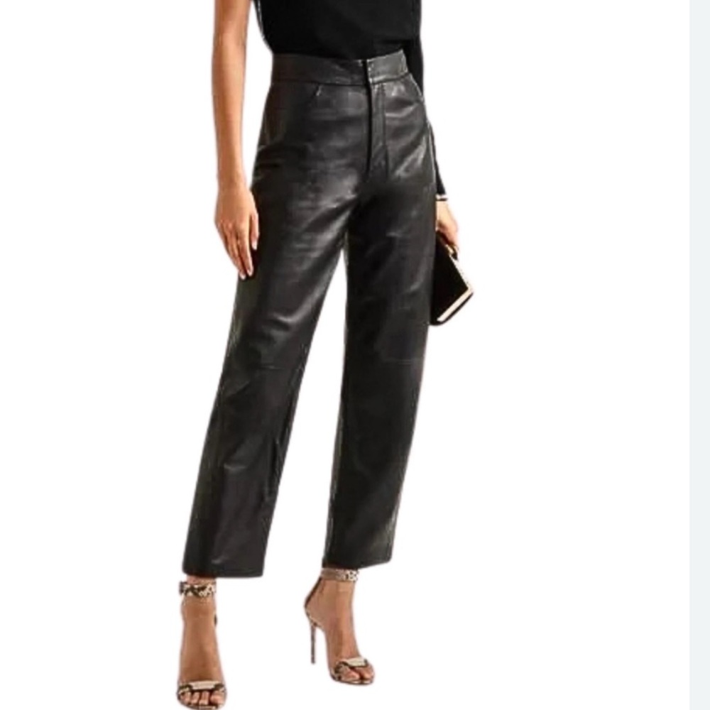 Fendi straight leg leather pants